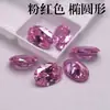 Cabochão de Pedra Preciosa Rosa Oval Multifacetado Formato de Ovo Zircônio Colorido Zircônia Cúbica Fabricante Atacado