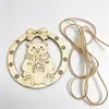 Colgante de Madera Hueca de Navidad Set de Manualidades de Madera Estilo Europeo Adorno Pintado DIY Árbol de Navidad Festival Virutas de Madera