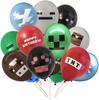 Suministros para Fiestas Mi Mundo Bandera de Guerra de Píxeles de Minecraft Tarjeta para Pastel Globo Tarjeta de Invitación Set