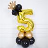 Fornecimento direto transfronteiriço 32 polegadas ouro coluna digital balão de filme de alumínio pano decorativo prata digital balão de folha de alumínio