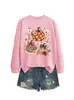 Amazon eBay sitio independiente moda casual mujer tres flores calabaza otoño e invierno cuello redondo manga larga sudadera playera base