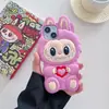 Funda de teléfono Labubu tridimensional de moda para iPhone 16 Pro Max para Apple 16/15/14/13 silicona labubu