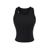 Camiseta deportiva tipo racerback de algodón acanalado estilo americano para mujer, primavera/verano 2026, sin mangas, adecuada para usar en capas o sola