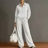 Outono 2026 Novo Cruzamento Europeu e Americano Roupas Femininas Casuais Estilo Preguiçoso Cor Sólida Conjunto Versátil para o Dia a Dia