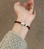 Pulseira de Ágata Vermelha com Contas Novo Estilo Chinês para o Ano Novo Pulseira de Fio Vermelho Trançado para Mulheres Joias para Meninas Atacado