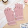 Guantes de punto con pantalla táctil simples de otoño e invierno guantes cálidos de felpa estudiante forro polar para escribir ciclismo guantes de cinco dedos