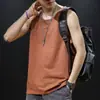 Camiseta sin mangas de algodón pesado para hombre, chaleco deportivo básico, para baloncesto, holgada, talla grande, chaleco camiseta combinable, moda
