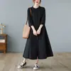 Fotos reales de la camisa vestido holgada de estilo coreano, talla grande, para el otoño de 2026, vestido casual hasta la rodilla, camisa y camisola babydoll