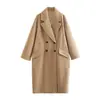 Moda feminina europeia e americana transfronteiriça AliExpress estilo quente casaco trench casual de comprimento médio casaco de lã roupa exterior