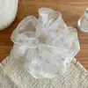 Goma para el pelo de malla con lunares estilo coreano, Goma transparente de organza para el pelo, Alta elasticidad, Accesorio para el pelo premium estilo chica dulce de hada
