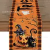 Serie de Halloween Transfronteriza Camino de Mesa Decoración de Mesa para Fiesta Navideña Mantel Largo Estampado de Fantasma Calabaza Mantel