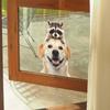 Fun-f440 - Lindo cachorro golden retriever, mapache, balcón, ventana de vidrio, fondo, embellecimiento, pegatinas decorativas para ventanas, venta al por mayor