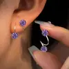 Pendientes Espirales de Acero Inoxidable con Forma de S, Bolas de Diamante Completo de Arcilla Cerámica, Diseño de Nicho, Pendientes de Lujo de Alta Gama, Tachuelas para Cartílago Auricular Fabricante