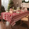 Toalha de Mesa de Natal Impermeável e à Prova de Óleo, Cobertura de Mesa Sem Lavagem, Toque de Luxo Leve e de Alta Qualidade, Decoração Festiva, Capa para Mesa de Centro com Ambiente