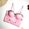 Europeu e Americano frisado cuecas Outer Wear Big Backless Sexy ajustável Strapless Nightclub Spice Girls Shaping Top Spot Atacado