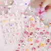 Adesivos de Unha de Marionete Fofa 5D em Relevo Tridimensional Brincalhão Coelho Branco Pequeno Adesivos de Arte de Unha Enfeites Estilo Yl