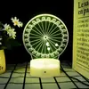 Lámpara de Noche 3D de Dibujos Animados para Mesita de Noche para Niños y Estudiantes Regalos Creativos Regalos de Vacaciones Ambiente Venta al por Mayor Transfronteriza Lámpara de Mesa con Control Remoto