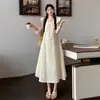 2026 Nuevo Vestido de Maternidad Fresco Floral Bordado Pesado Estilo Francés Juvenil de Verano