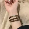 Pulseira de Contas de Vidro Dupla Camada Inspirada em Zen de Estilo Antigo Mais Vendida para Mulheres, Novo Estilo Chinês, Super Delicada, Doce e Simples, Adequada para Estudantes e Meninas