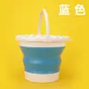 Balde de Água Redondo Dobrável, Balde de Lavagem com Escova Telescópica, Silicone Espessado, Portátil, Inserível para Canetas, Balde de Plástico para Estudantes de Arte