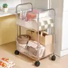 Estantería de acrílico para libros, carrito móvil de pie para libros, gabinete para debajo del escritorio, estantería de almacenamiento de varias capas para uso doméstico