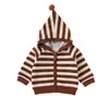 Cárdigan unisex para bebé, colección otoño 2026, prenda exterior a rayas para bebés y niños pequeños, conjunto de otoño con capucha para niños, prenda exterior cálida para salir