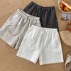 Pantalones casuales de pierna ancha con cordón delgado y cintura alta para mujer 2025 Verano Nuevo Holgados Adelgazantes Transpirables de Lino Modernos