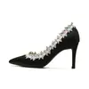 8001A Hermosa Flor Lateral Vacío Elegantes Tacones Altos Lolita con Falda Zapatos Elegantes Verano Nuevo