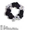 Novo Scrunchie Flor de Pérolas Cetim Estilo Francês Elástico de Cabelo Rabo de Cavalo Baixo Corda de Cabelo Resistente Acessório de Cabelo de Cristal
