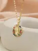 Collar para Mujer Cruz de Oriente Medio Transfronterizo Nuevo Estilo Producto de Origen Cobre Microincrustado Circonita Color Moda Joyería Lujo Ligero (Zircón de Color Aleatorio)
