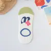Nuevos Calcetines Invisibles de Algodón Bajos para Mujer de Verano con Estilo Graffiti Colorido y Agarre Antideslizante de Silicona, Venta al por Mayor