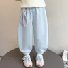 Pantalones jogger casuales estilo coreano para niñas con orejas de conejo 2026 nueva moda elegantes pantalones largos para niñas pequeñas