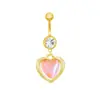 Gabe Europa y Estados Unidos joyería de piercing corporal transfronteriza anillo mágico para el ombligo en forma de corazón con incrustaciones de circonio joyería de uñas de acero inoxidable