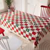 Nuevo Mantel de Estilo de Alta Gama con Caída, Impermeable, Resistente al Aceite, Lavable, Mantel de PVC con Estampado de Pepita de Perro Rojo