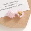 Aretes colgantes de racimo de flores de trébol tejido transparente, joyería con cuentas hecha a mano DIY, aretes de pétalos, material al por mayor