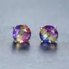 Pendientes de Cristal de Zirconia Blanca Redonda con Garras Cuatro, Explosiones Blancas K Blancas de Shein Transfronterizos para Mujer, 8 mm, Joyería de Oreja Simple de Moda Versátil