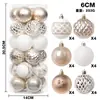Producto nuevo transfronterizo 6cm/24 piezas Decoraciones navideñas Árbol de Navidad Plástico pintado Juego de bolas navideñas Adornos