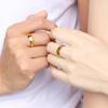Anillo brillante pareja anillo para hombre y mujer latón chapado en oro anillo abierto oro imitación engrosado Impresión dorada venta al por mayor