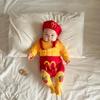 Foshan 2024ins Outono Bebê Macacão para Meninos e Meninas Bebê Batatas Fritas Alça Lebre Escalada Usar Chapéu