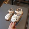 Sandalias para Niñas 2025 Verano Nuevo Llegada Estilo Pastoral Flores Pequeñas Punta Plana Zapatos de Playa Suela Suave Antideslizantes Zapatos de Una Sola Capa para Niños Pequeños y Medianos