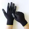 Guantes con Palma Recubierta de PU, Guantes Recubiertos en Dedos Antiestáticos de Protección Laboral, Guantes de Trabajo para Mujer, Resistentes al Desgaste, Recubiertos de Caucho, Delgados, Libres de Polvo, Venta al por Mayor