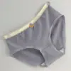 Calcinhas de Algodão Puro Femininas Outono e Inverno Coloridas em Contraste Macaron Calcinhas de Algodão Puro Macias Internas Cintura Média Roupa Íntima para Meninas