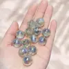 Cuentas redondas con agujero pasante de ojo de gato con lámina dorada degradada, cuentas de cuentas, cadena para teléfono móvil hecha a mano, llavero, cadena para bolso, accesorios de joyería
