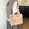 Bolsa Acolchoada, Bolsa de Pelúcia Estilo Western, Nova Bolsa Feminina Tendência Outono e Inverno, Bolsa Transversal de Ombro Fashion