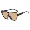 Óculos de Sol Femininos Moda Semi-redondos Monobloco Óculos de Proteção para Exterior Meio Aro Óculos de Sol Oversized Tendência UV400