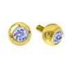 Conjunto Banhado a Ouro em Liga de Titânio F136 com Brincos de Tarraxa com Diamantes para Mulheres Parafuso Interno Cicatrização de Piercing na Orelha Tarraxa de Concha Tarraxa de Lábio Acessórios de Piercing Transfronteiriços