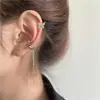 Presilhas de Orelha com Borboleta de Zircônia e Franja para Mulheres, Design Nicho Estilo Coreano, Brincos de Clipe (sem furo), Acessórios de Orelha Estilo Fada Elfo
