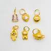 Plata S925 Chapada en Oro Accesorios DIY Mango Olla Ventilador Plátano Mano de Buda Corazón Oso de Dibujos Animados Colgante Pequeño Pulsera Mango