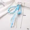 Colgante de Bolsa de Encaje Color Caramelo Miu, Bolas de Cuero Tejido para Teléfono Móvil, Accesorios Colgantes de Bolso de Alta Gama para Mujeres