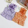 Ropa para mascotas ropa para perros vestido de primavera y verano 22 vestido a cuadros con lazo ropa para gatos ropa para mascotas delgada